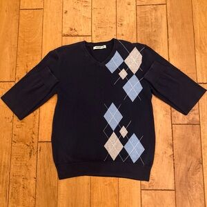 Old Navy Men's Navy Argyle Sweater